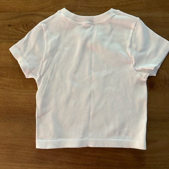 JoyLab Coral Ribbed Crop Work Out Top, Size Medium, Very Good Condition, White - Picture 2 of 2